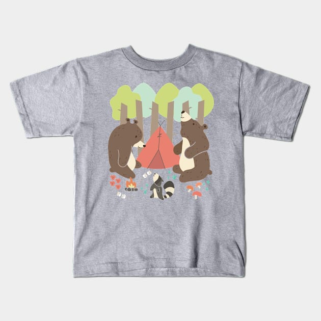 Bears of Summer Kids T-Shirt by LimeGreenPalace